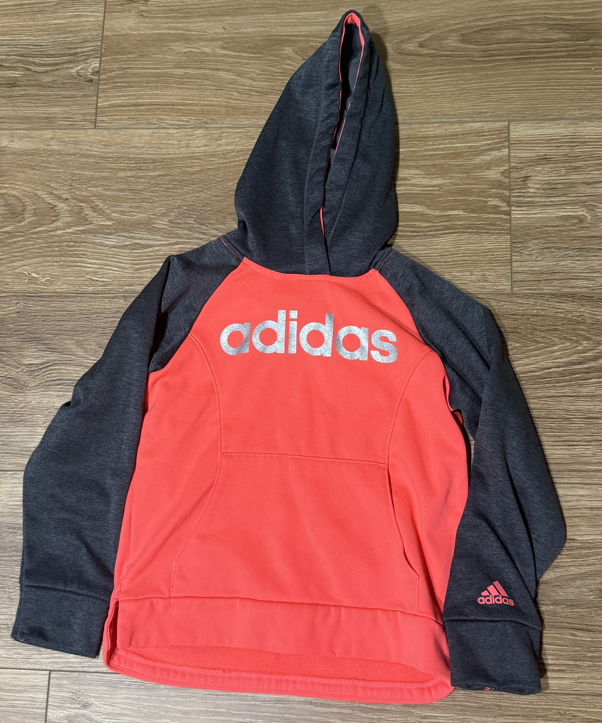 Seller #100 Girls Size 6X Adidas Gray and Neon Pink Hoodie
