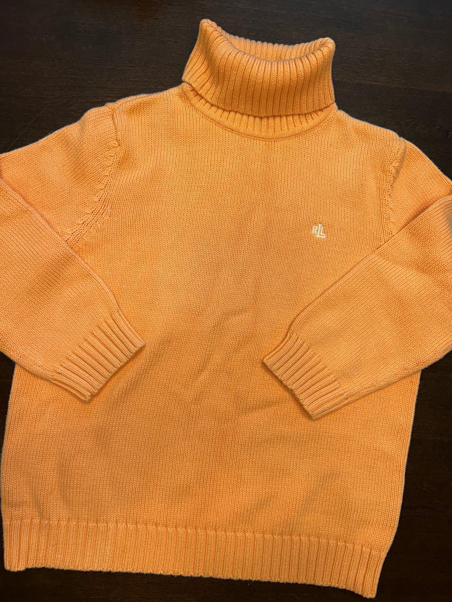 Reduced! Seller #18 Ralph Lauren orange sweater girls size L
