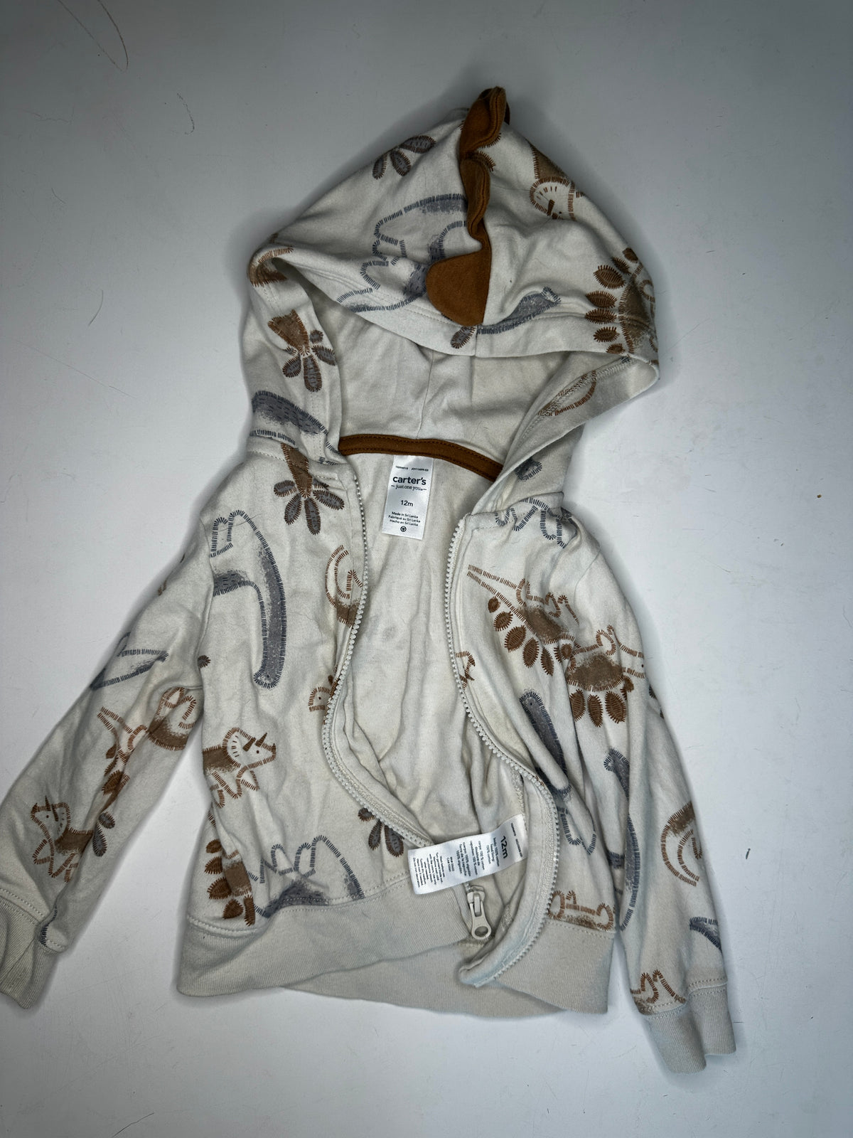 Seller #40 Carter's dinosaur hooded jacket w/ zipper size 12 month
