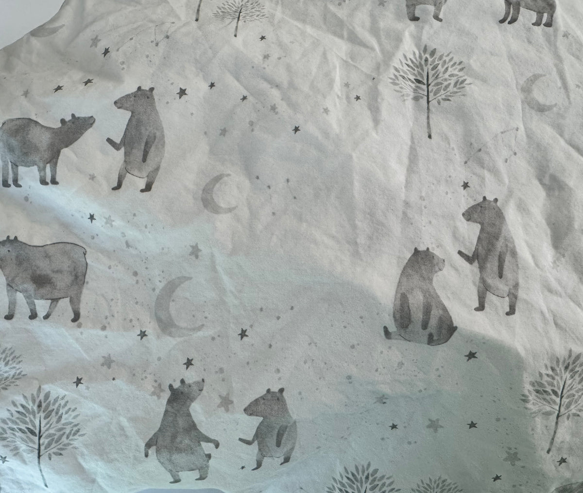 Seller #29 Pottery Barn Kids Bear Gray and White Crib Sheet