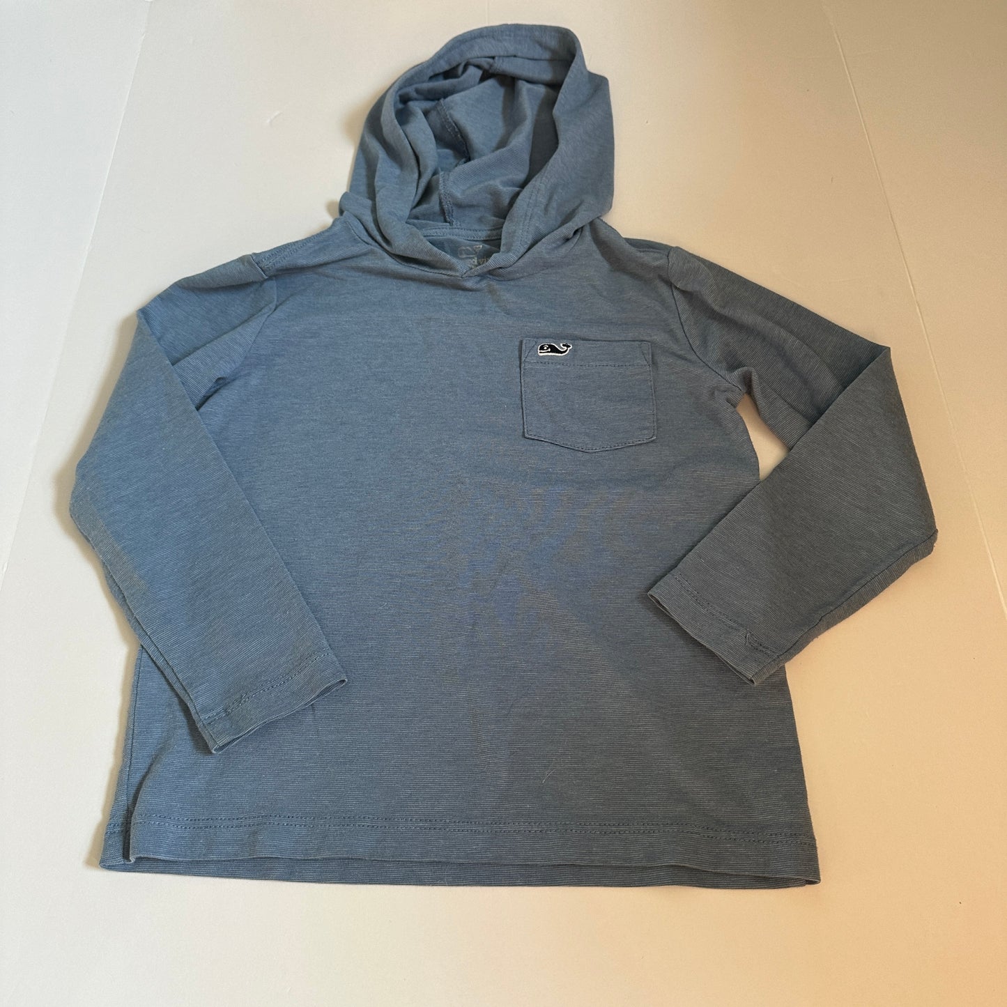 #162 Vineyard Vines Blue Hooded Shirt 4T