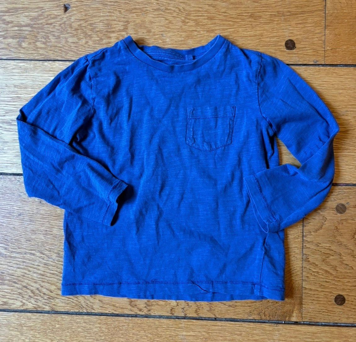 #22 Boden boy navy long sleeved shirt size 4-5