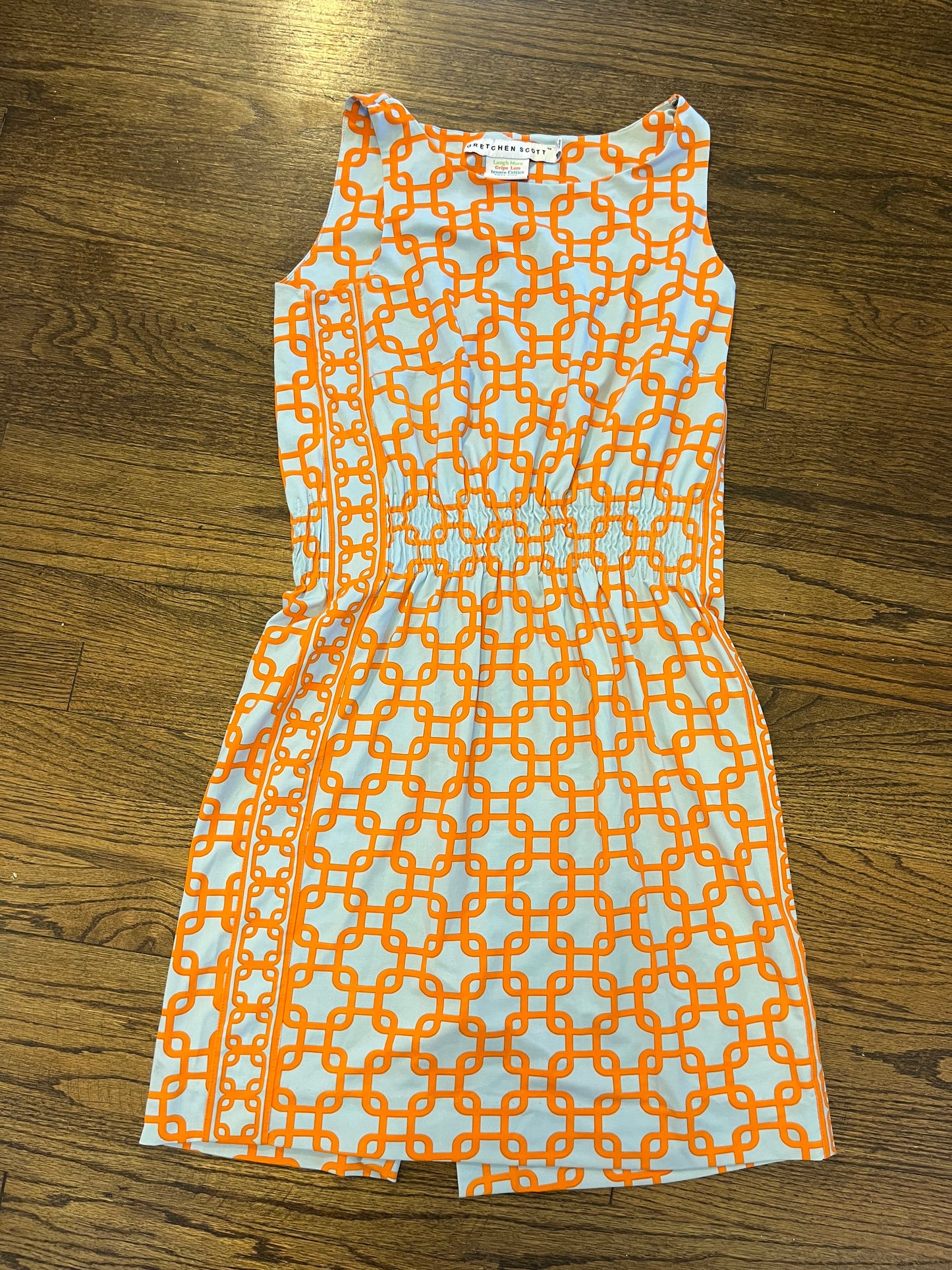 #7 Gretchen Scott Orange and Blue Small Dress