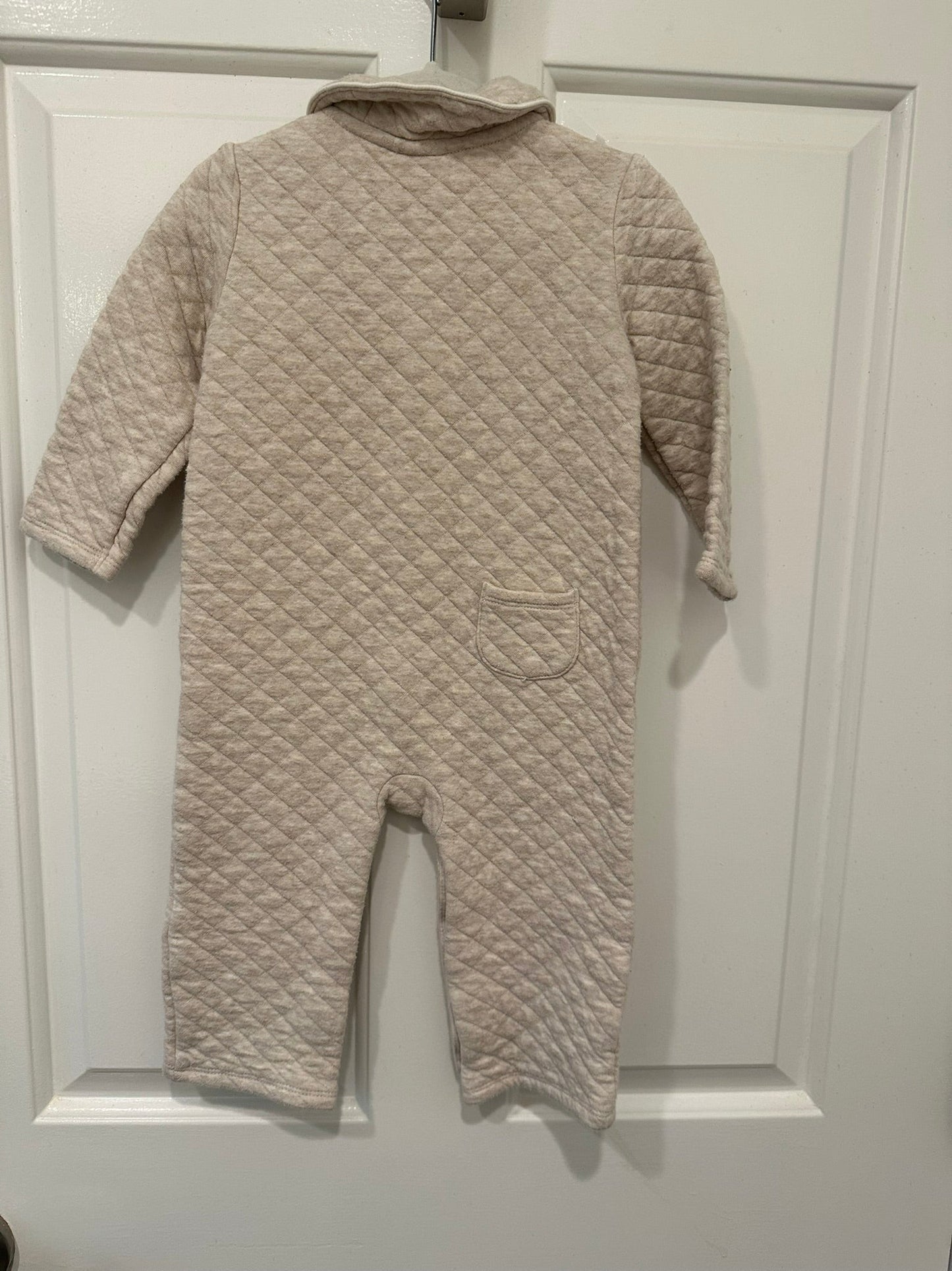 #85 Janie and Jack Oat Quilted Romper, Gender Neutral Infant 12-18m