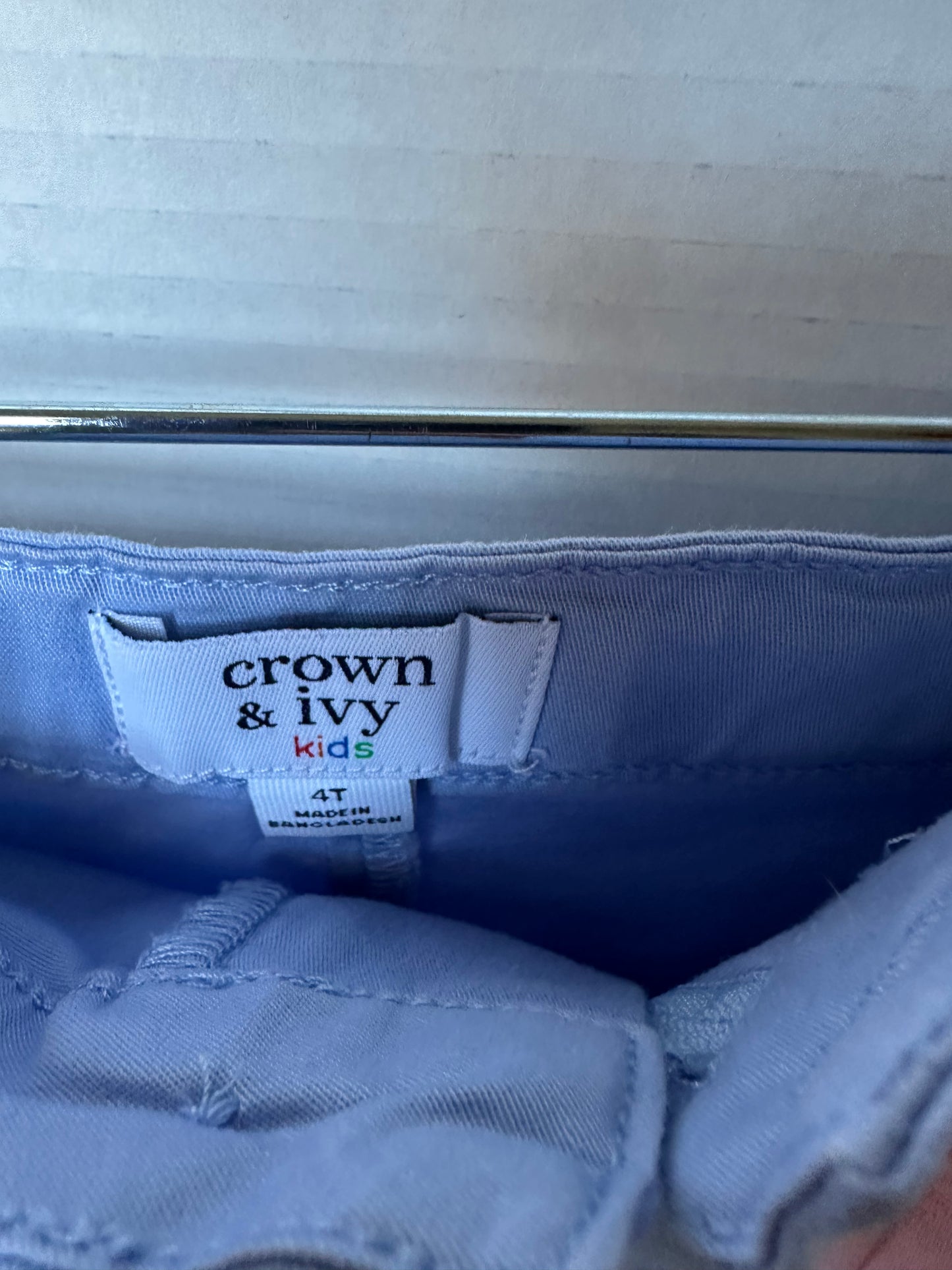 #146 Crown & Ivy Kids Pink Blue Shorts Set Girls 4T