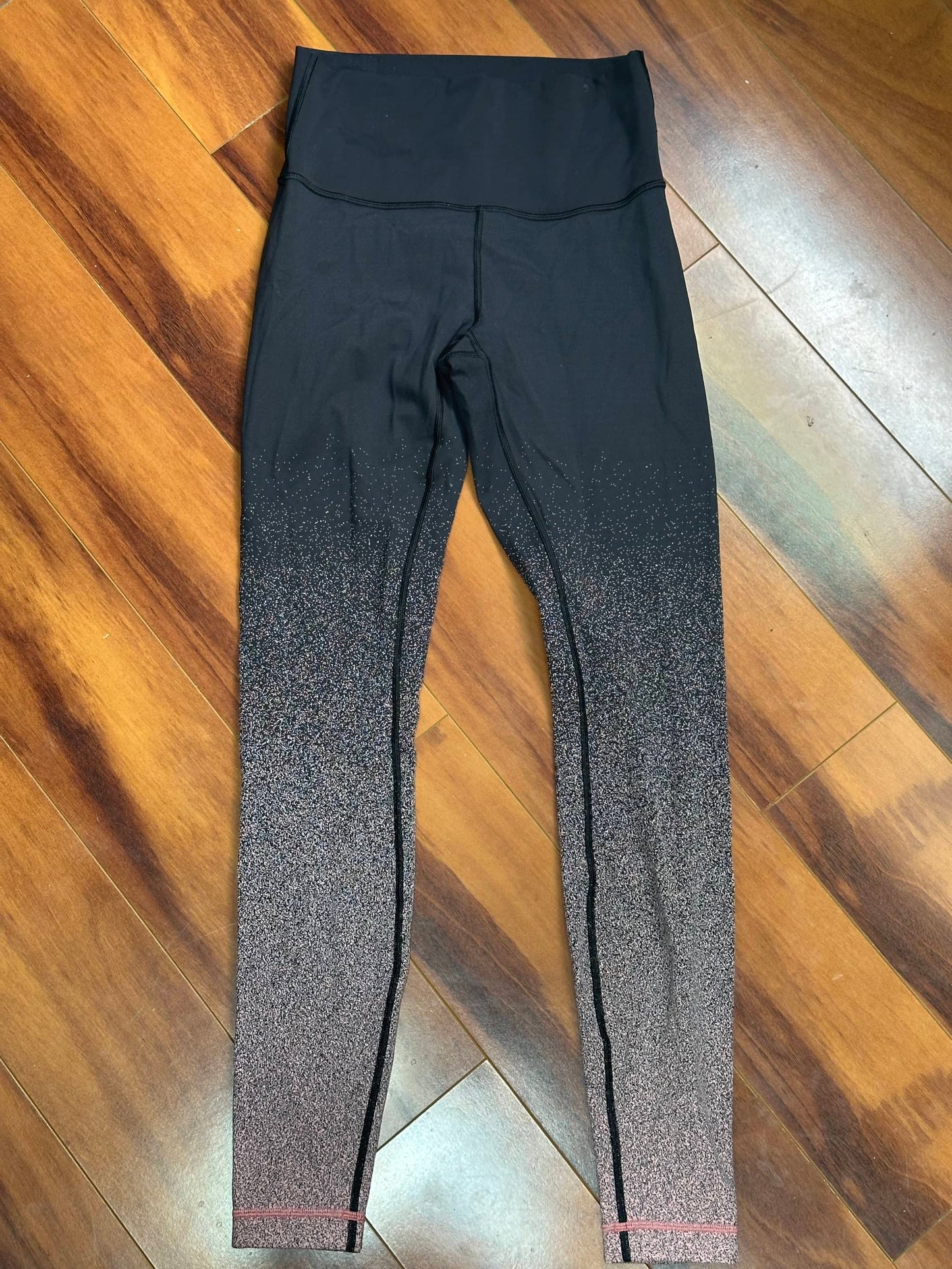 #186 REDUCED Lululemon Wunder Under Black & Pink Leggings - Women's 6 - EUC