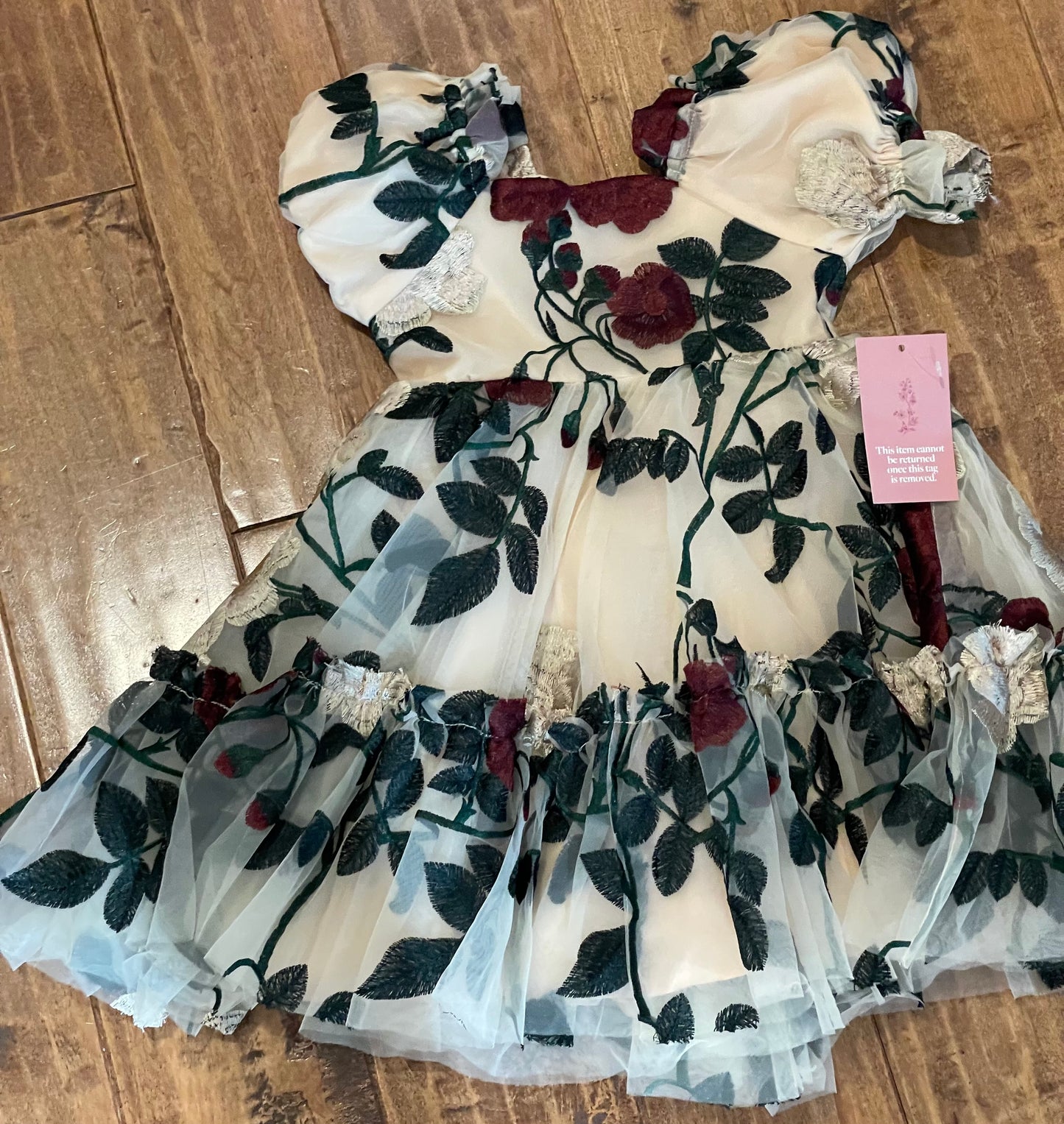 #199 Girls Ivy City embroidered tulle rose dress size 12-18 months NWT