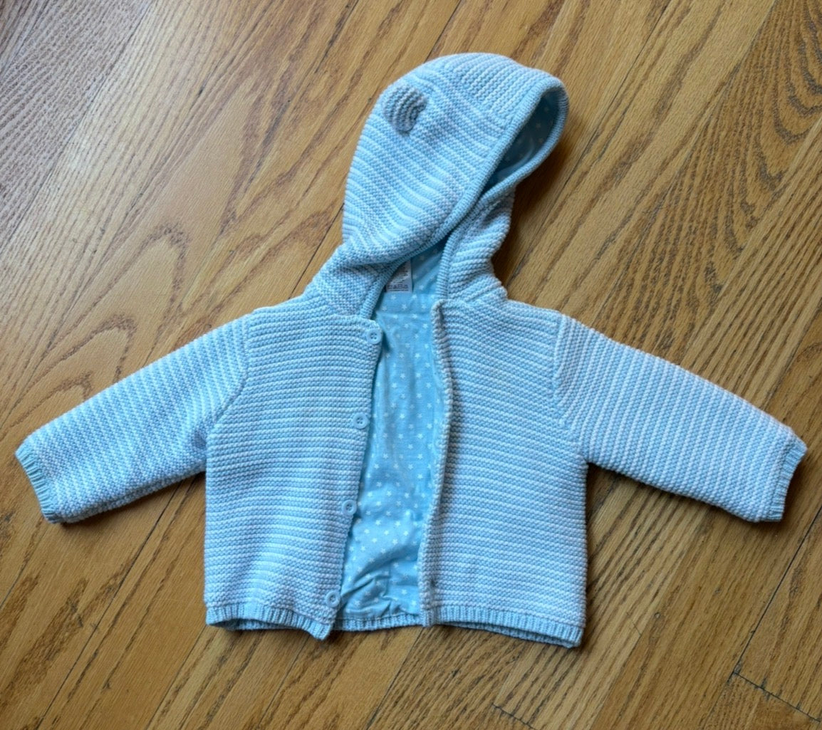 #22 Little Me boys 9m hooded knit lined jacket