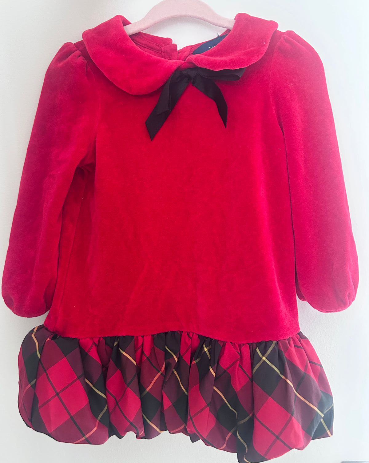 #15 Ralph Lauren 12m Tartan Bubble Dress with Matching Diaper Cover