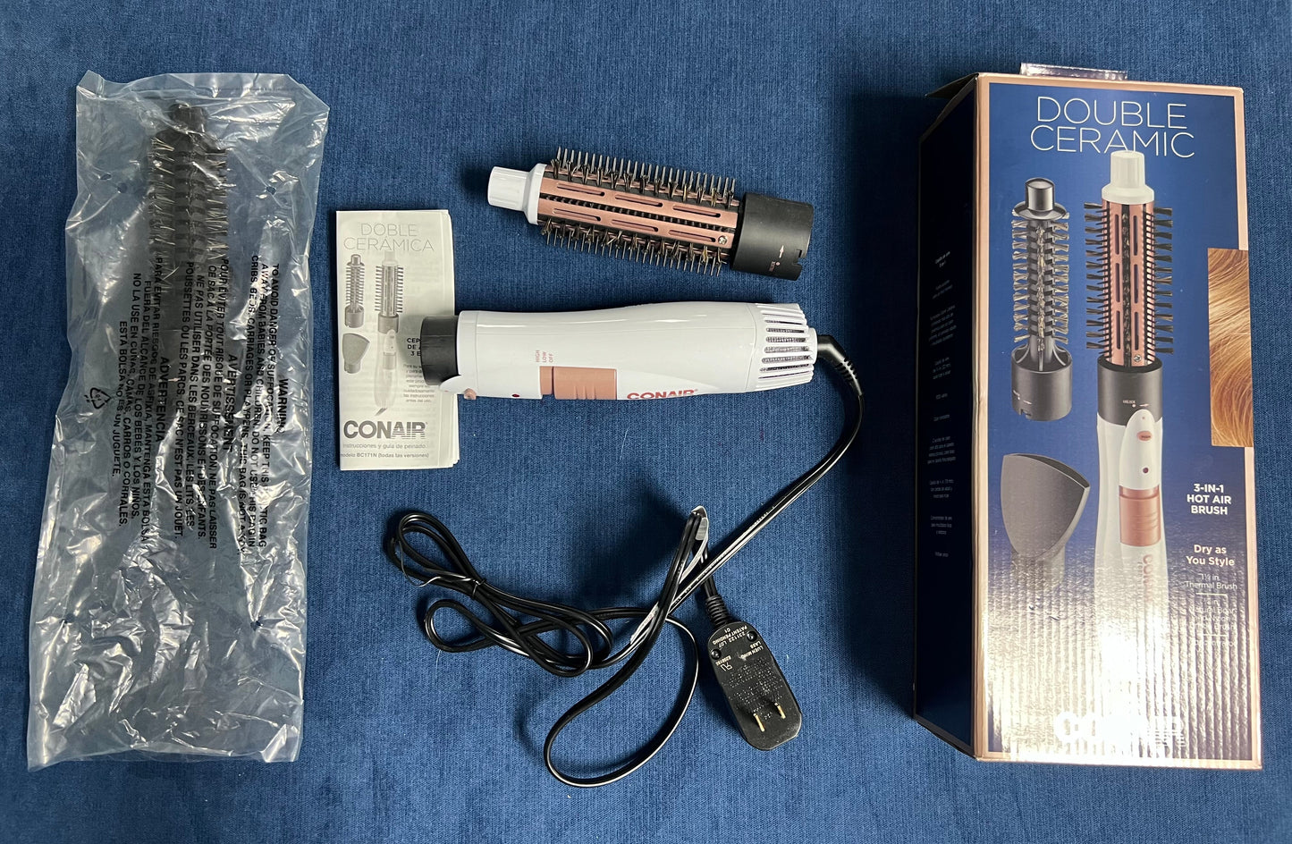 #66 Conair Double Ceramic 3-in-1 Hot Brush, EUC