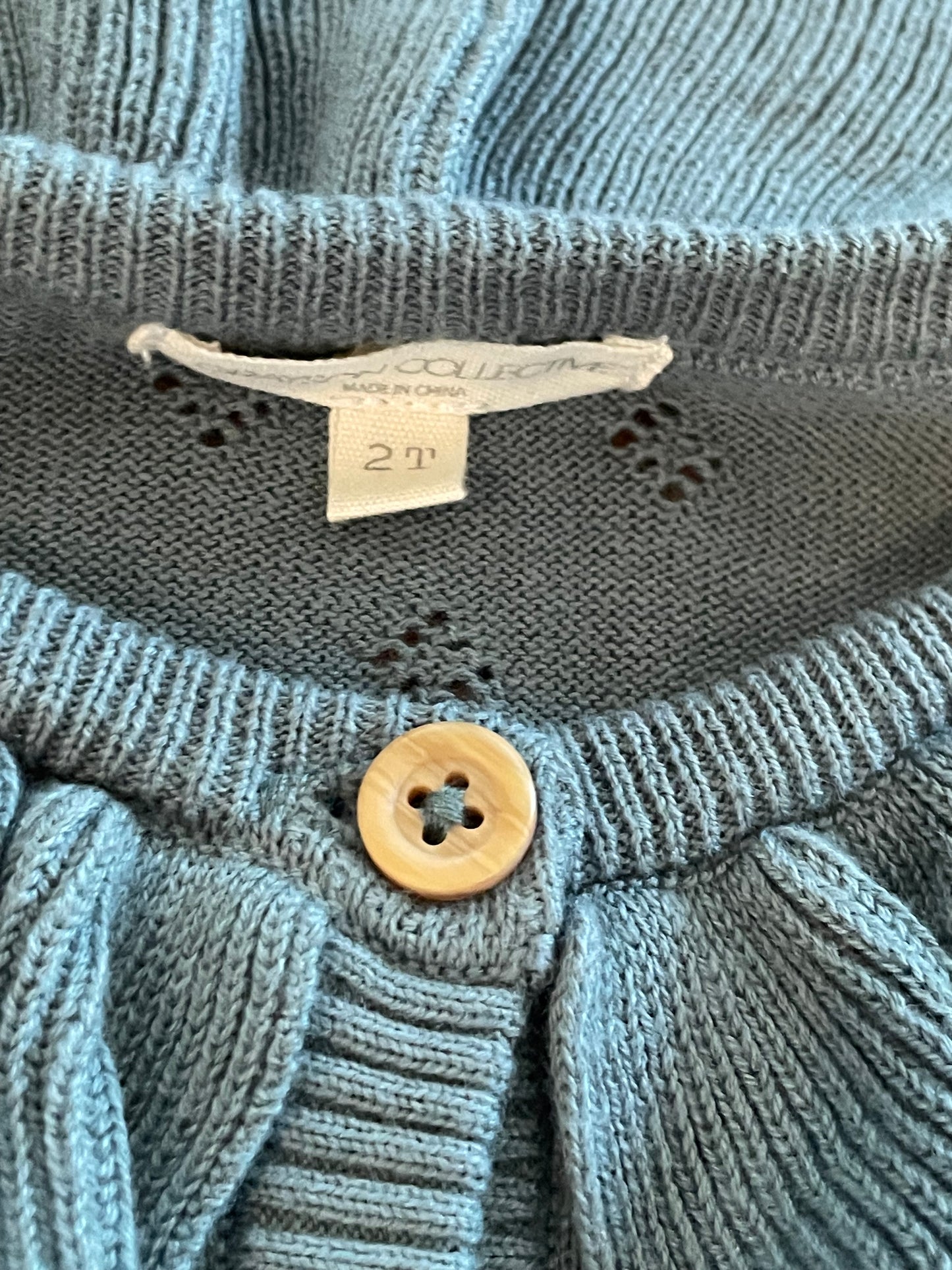 #199 Girls Grayson Collective green sweater size 2 EUC