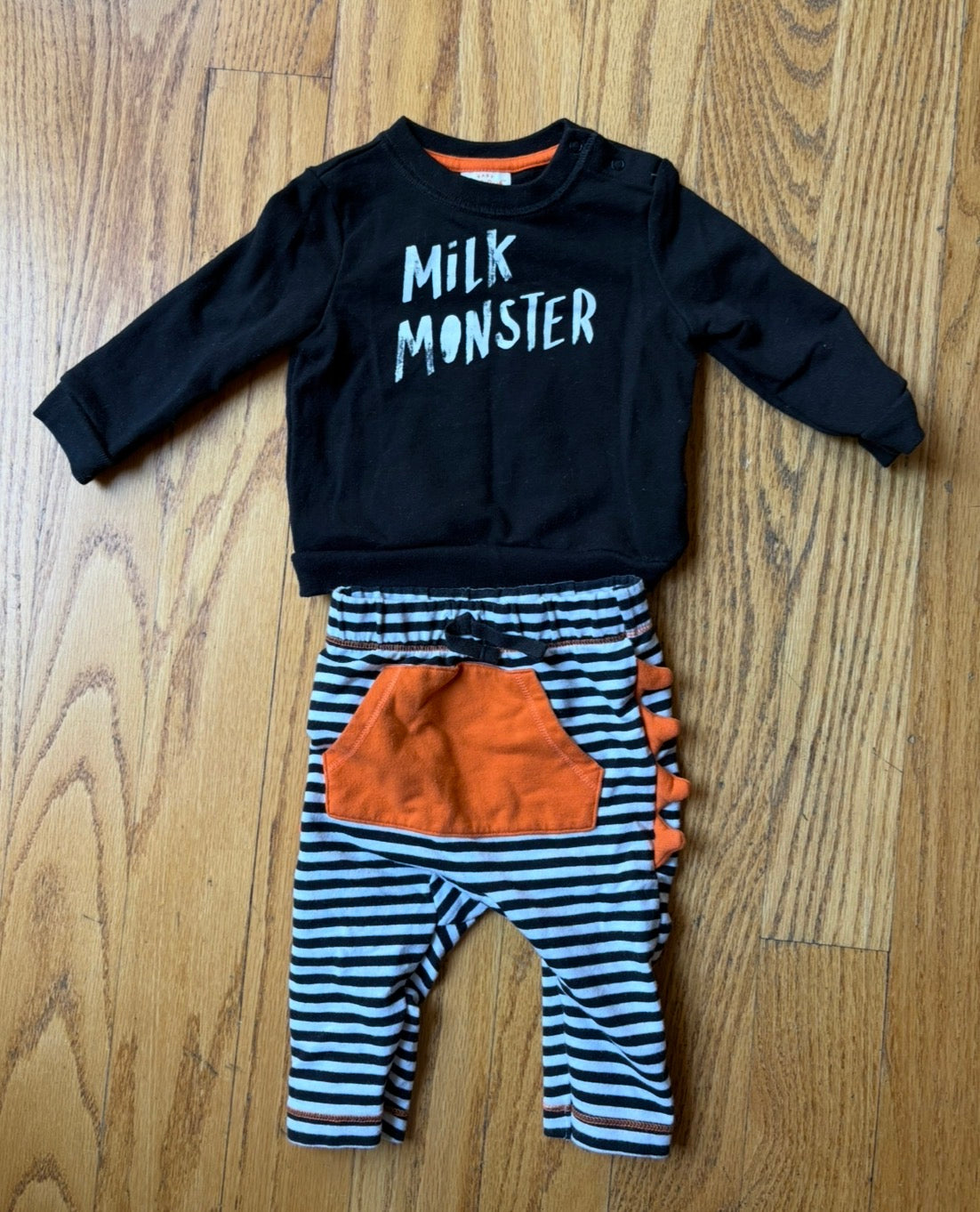 #22 Cat & Jack Milk Monster Halloween outfit 6-9m