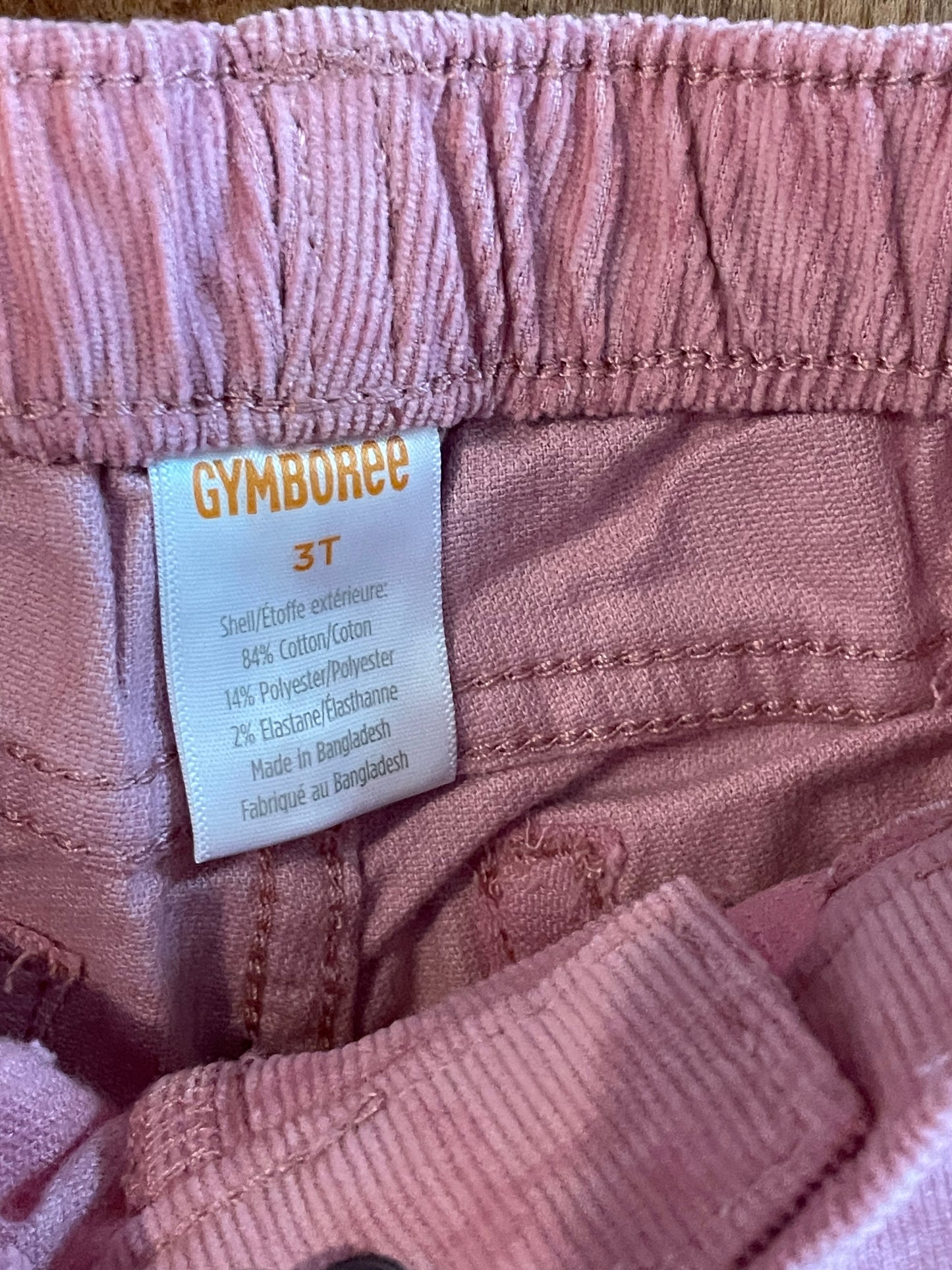 #199 Girls Gymboree pink corduroy wide leg pants size 3 NWT