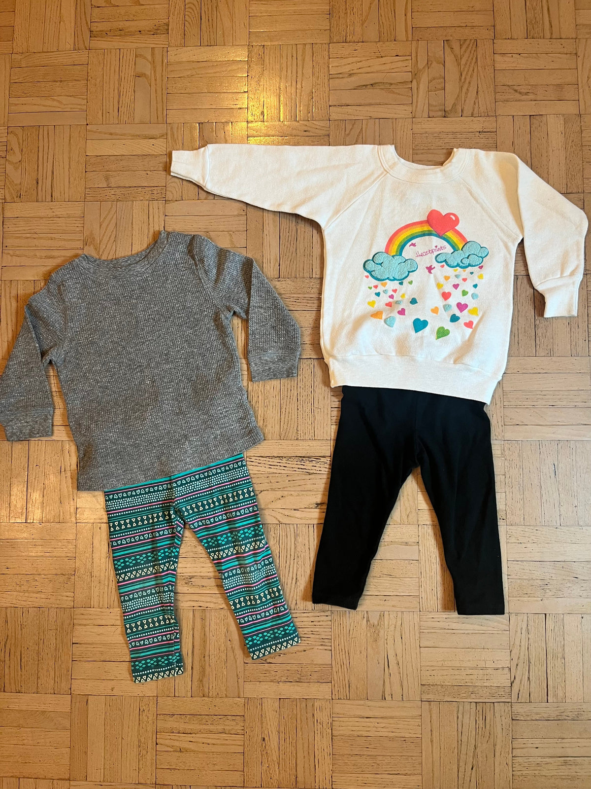 #195 Girls 18 month fall bundle, including vintage Heart Print sweater