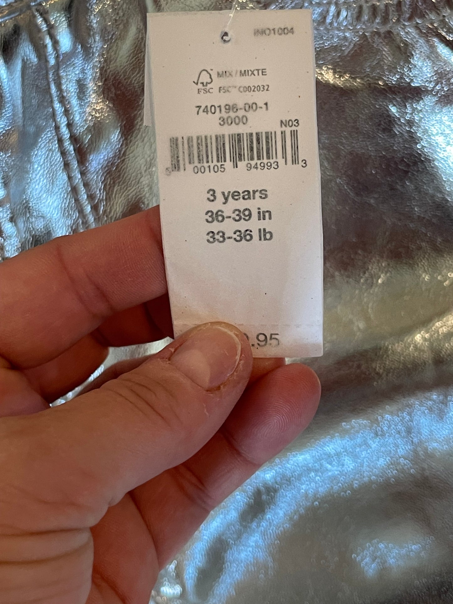 #199 Girls metallic baggy pants size 3 NWT