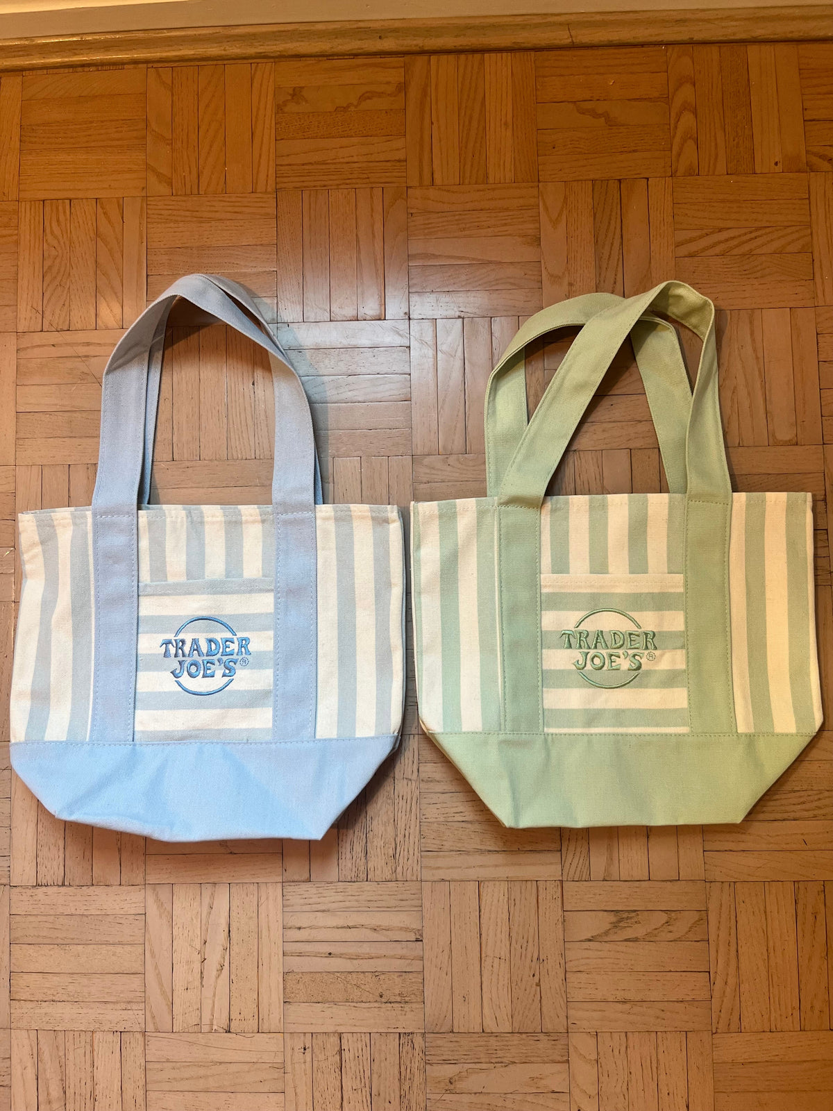 #195 NWOT Trader Joe’s mini tote bags, set of two