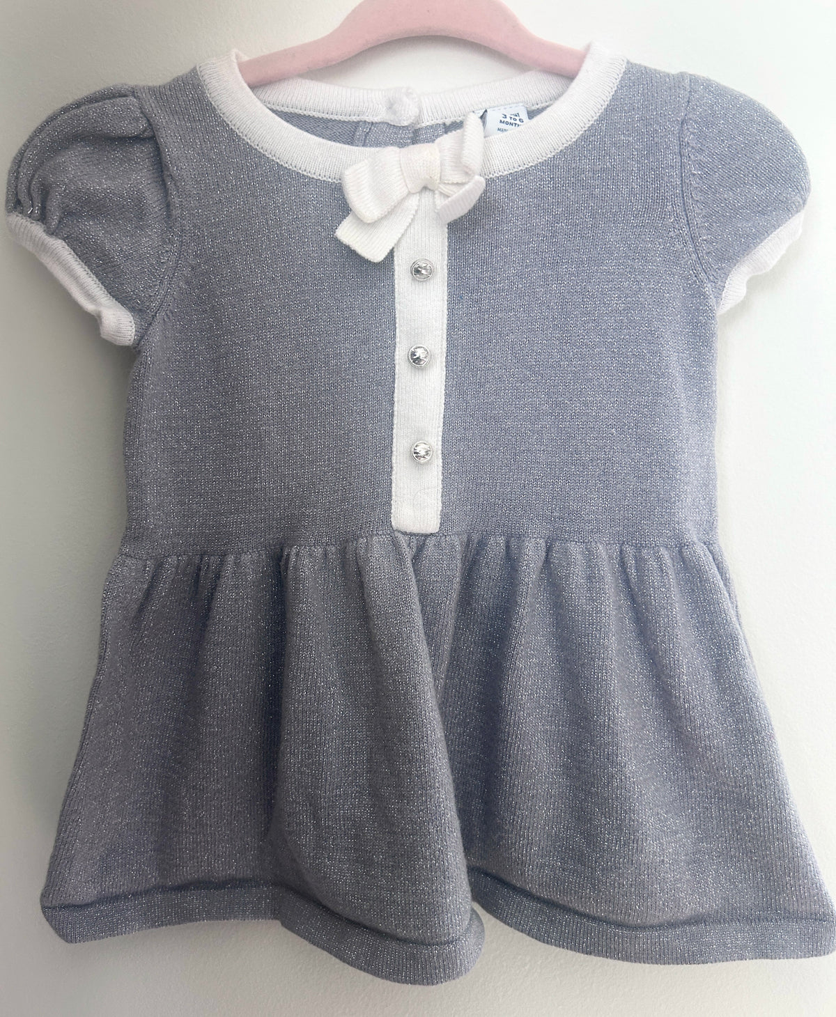#15 Janie and Jack 0-3m Sparkly Silver Dress