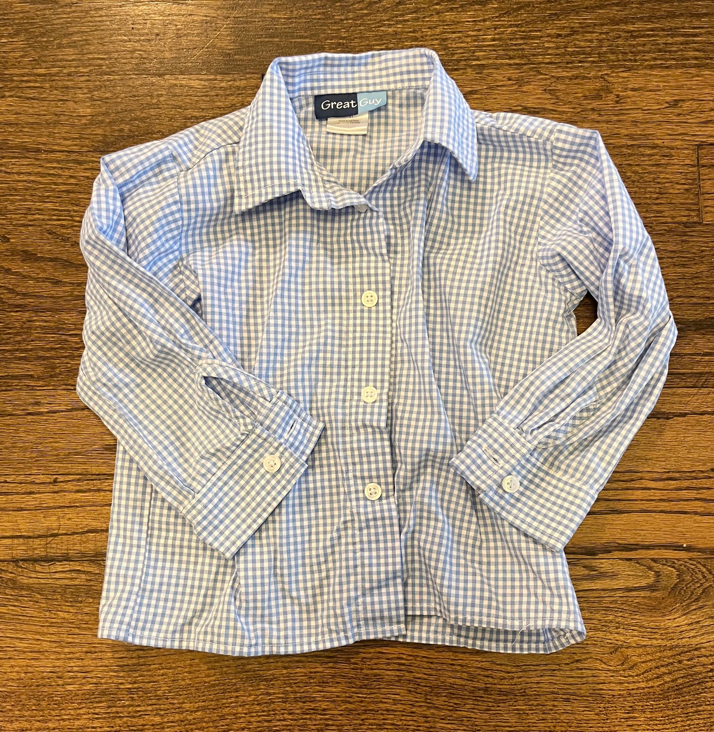 #7 Great Guy 3T Blue and White Button Up Shirt