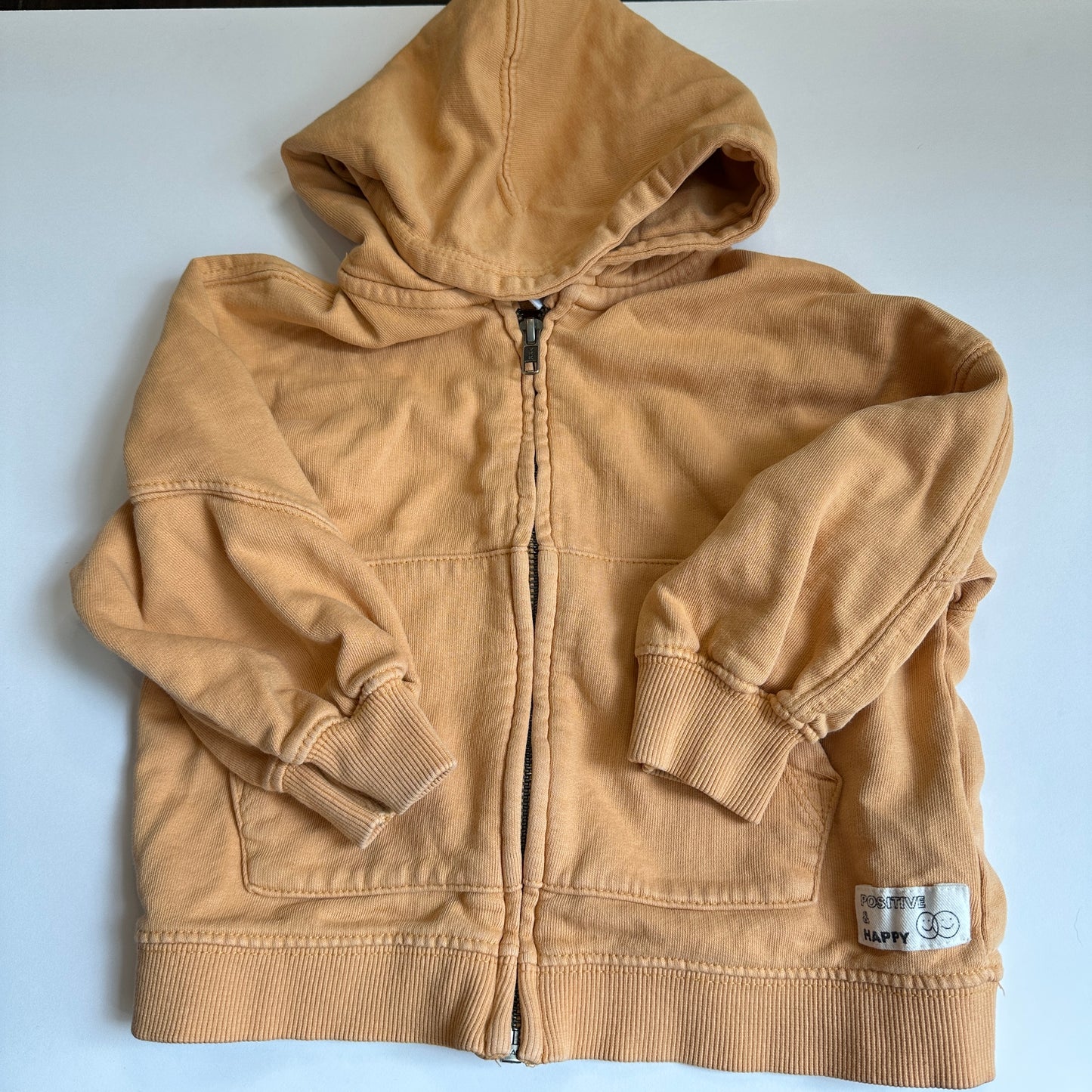 #162 Zara Orange Zip Up Hoodie 18-24M