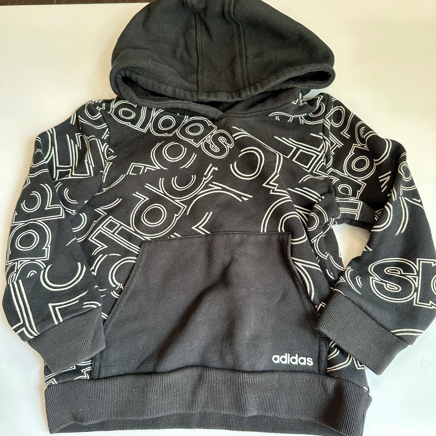 #162 Adidas black and white hoodie 3T