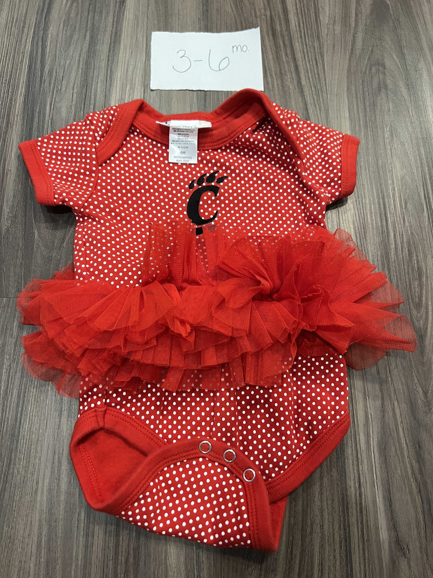 #138 - 3-6 Mo EUC UC Bearcats Tutu Onesie
