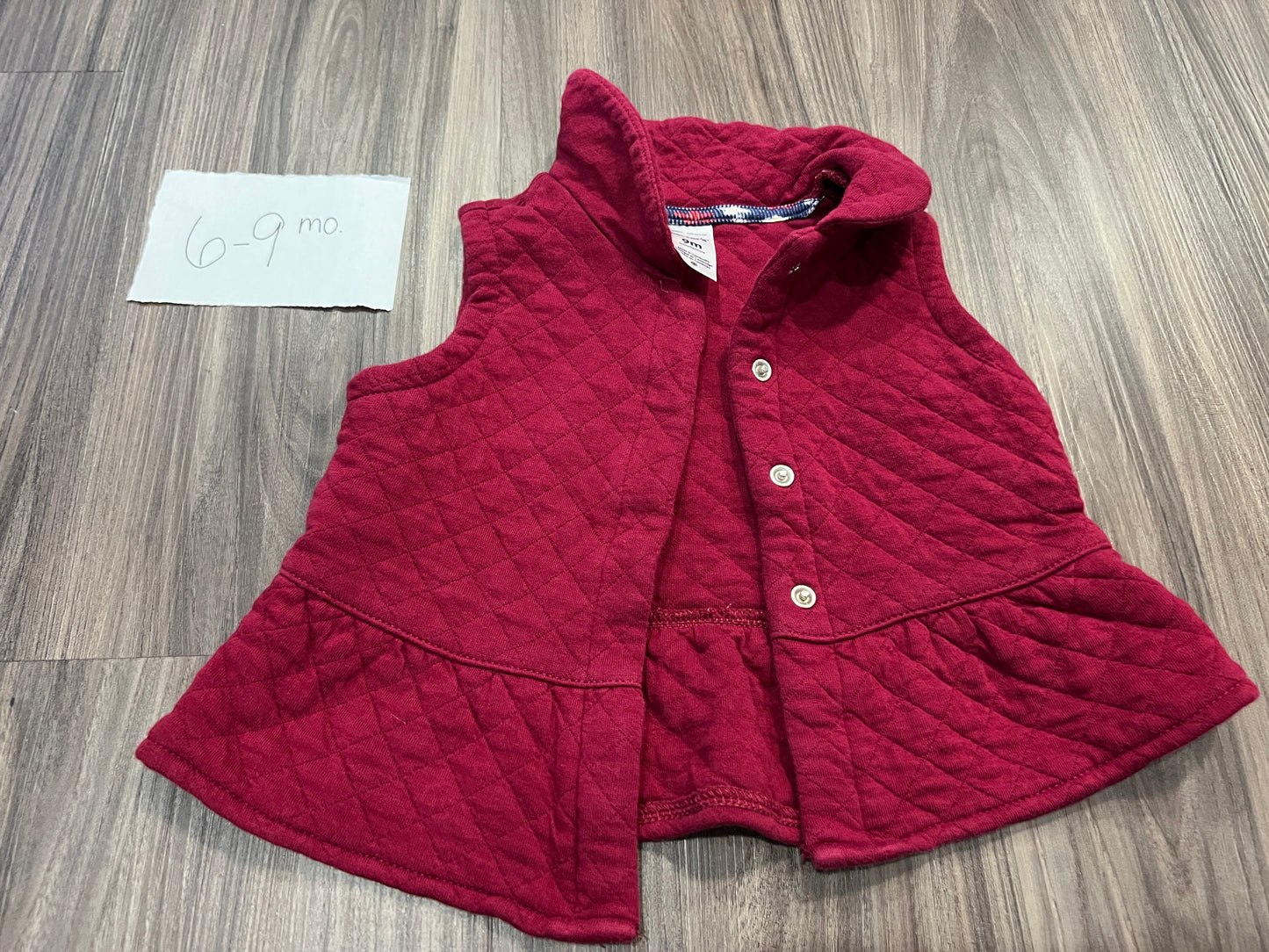#138 - 6-9 Mo - VGUC Carters - Maroon Vest - PU 45236