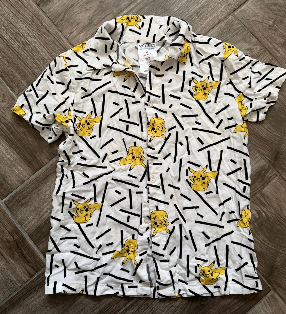 #208 Boys size medium Pokémon button up