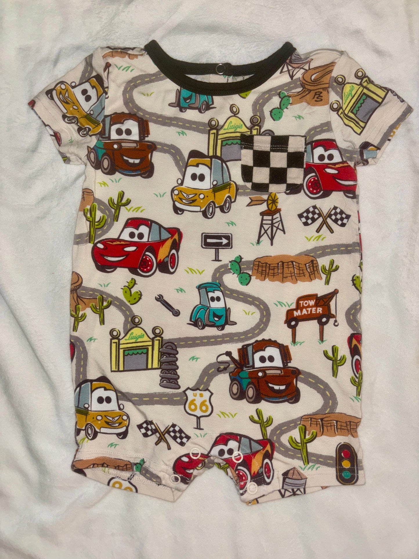 #84 *REDUCED* Little Sleepies 3-6m Disney Cars Shortie