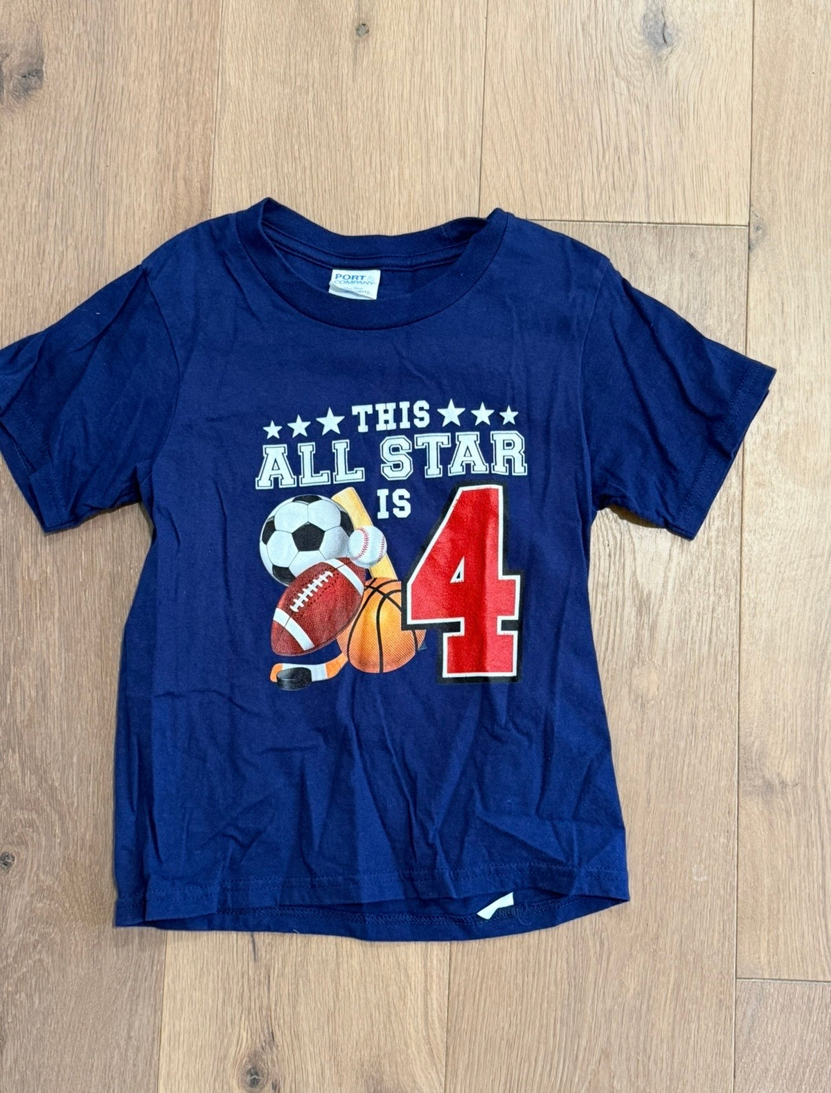 #21 • Boys • 4th Birthday Shirt • XS 5/6 • EUC
