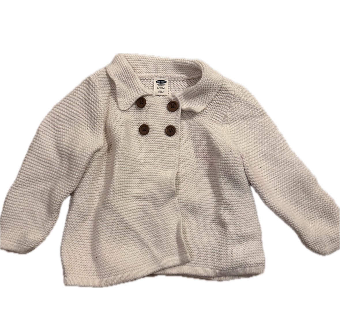 Seller 48- Old Navy Cream Sweater with Buttons Girls 6-12 Mon