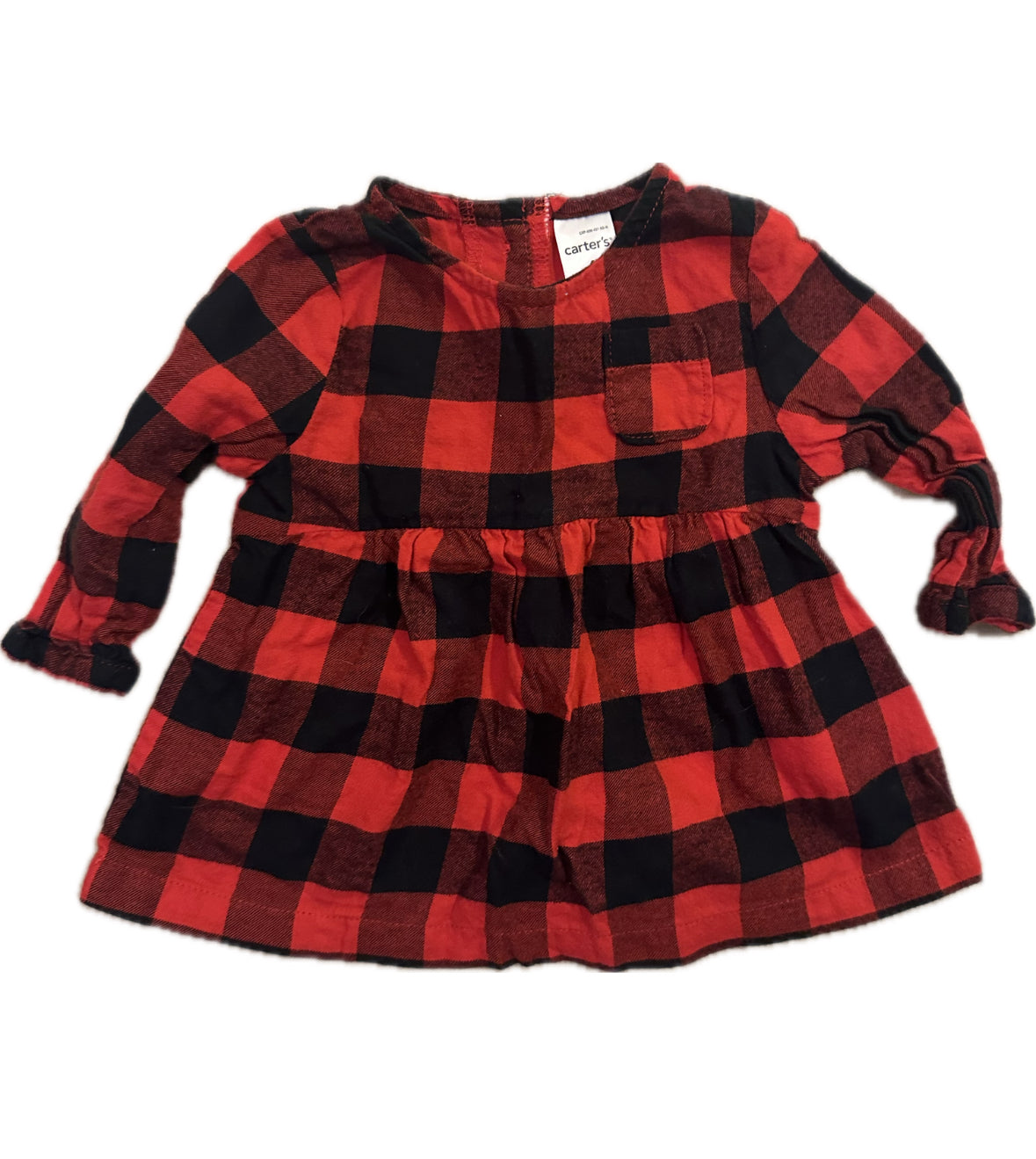Seller 45- Carters Red and Black Fleece Peplum Girls 6 Mon
