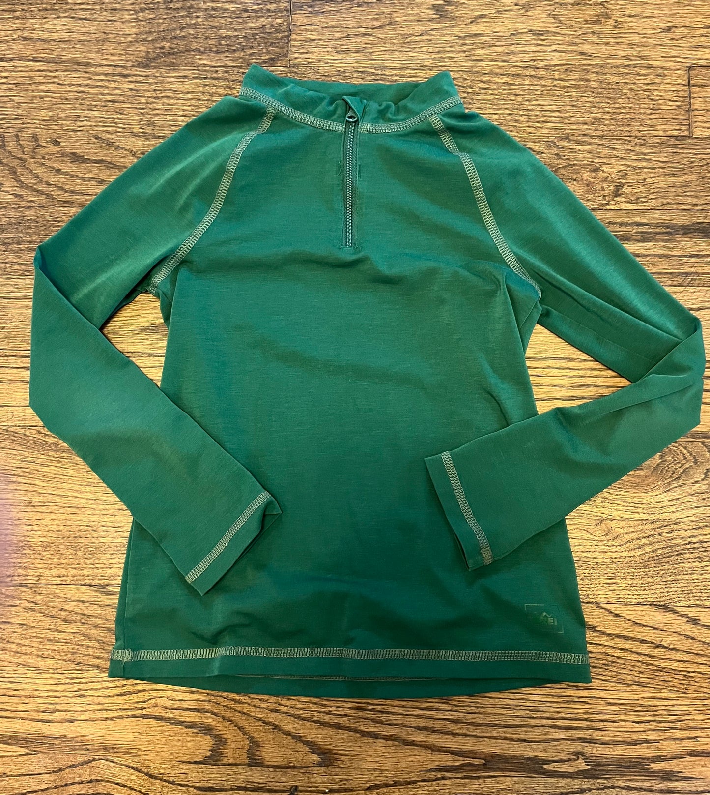 #7 REI 1/4 zip green shirt 6-7