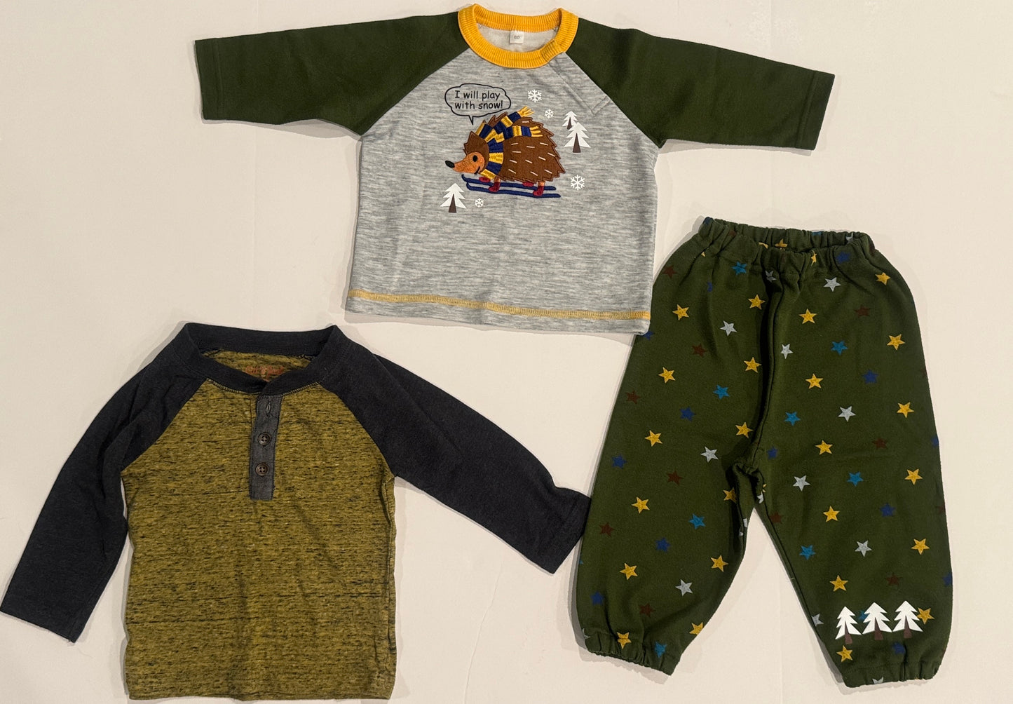 #187 Boys 12m Mixed Brands Outfit and Long Sleeve
