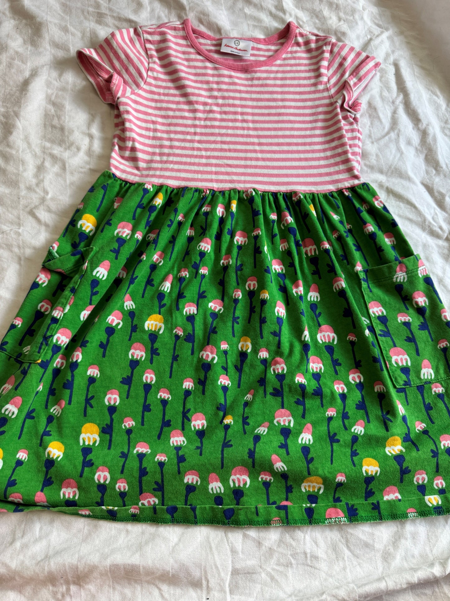Seller #22 - Hanna Andersson striped & floral t-shirt dress - size 130 - LIKE NEW