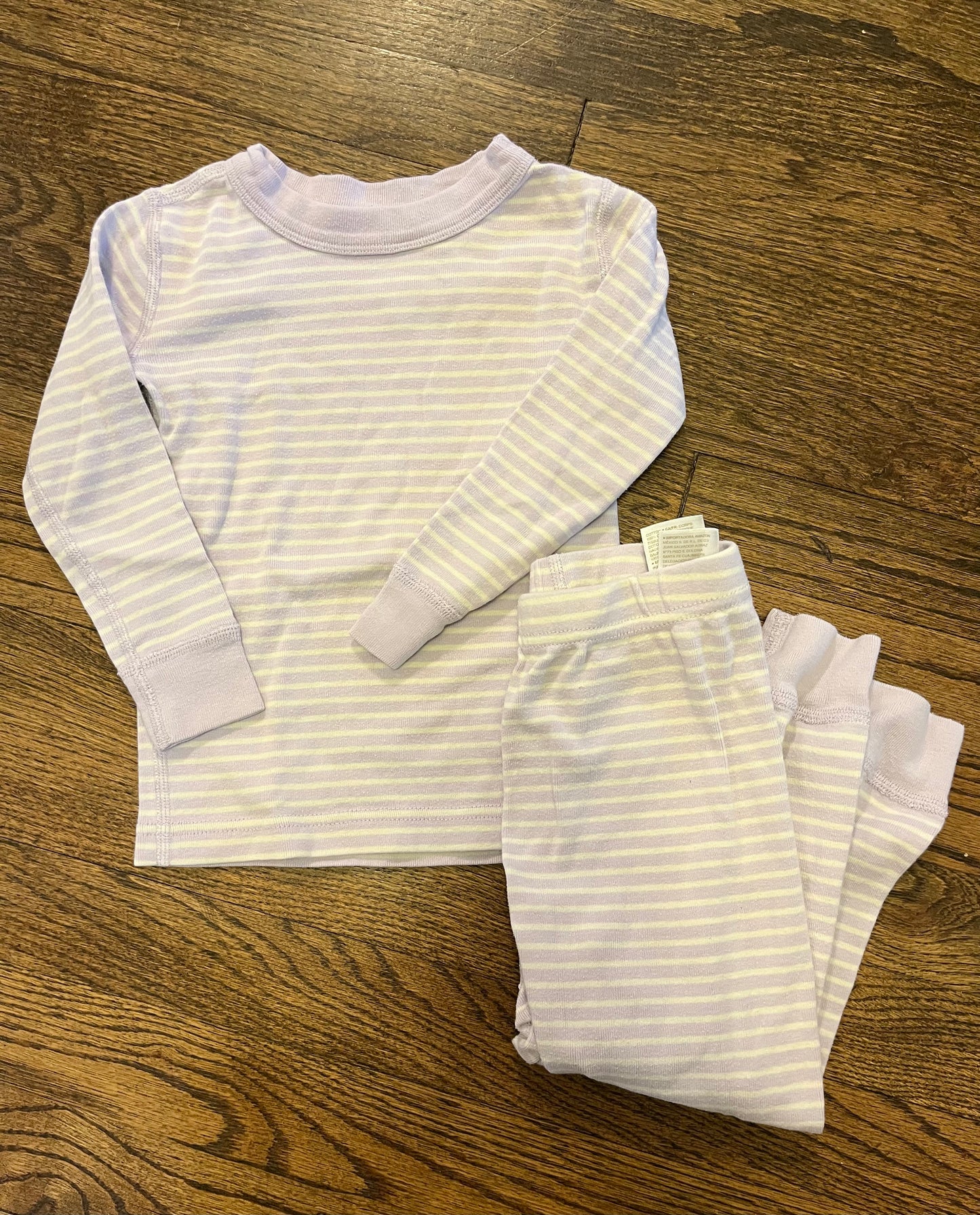 #7 Hanna Andersson Pajamas 3T Moon and Back Purple and white stripes