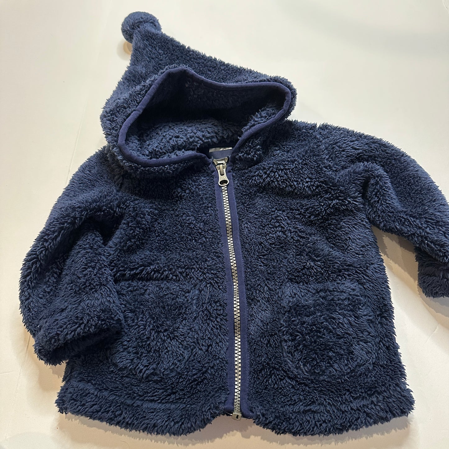 #162 Hanna Andersson Blue Furry Jacket 18-24m