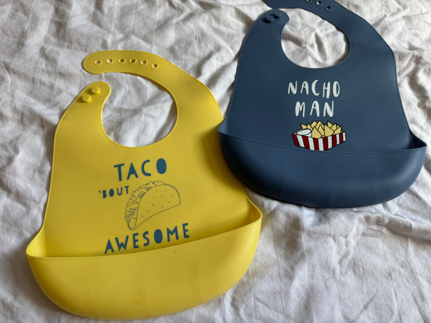 Seller #22 - 2 taco-themed silicone bibs - EUC