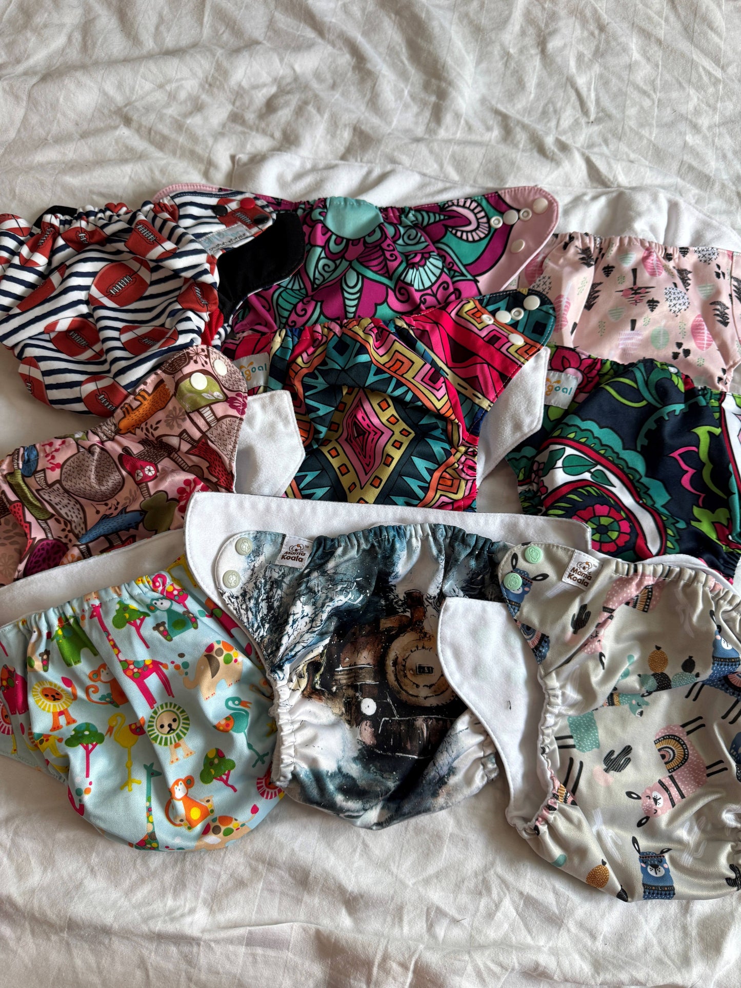 Seller #22 - 9 Cloth Pocket Diapers - GUC