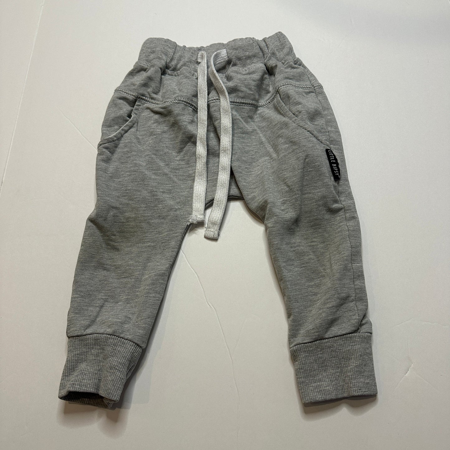 #162 Little Bipsy Gray Joggers 12-18M