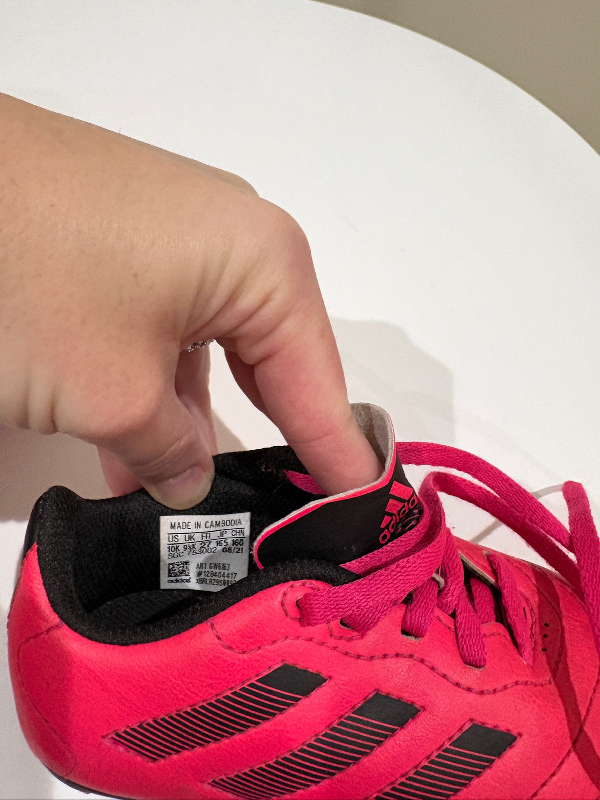Seller # 105 - 10K Girls Pink Adidas Soccer Cleats GUC