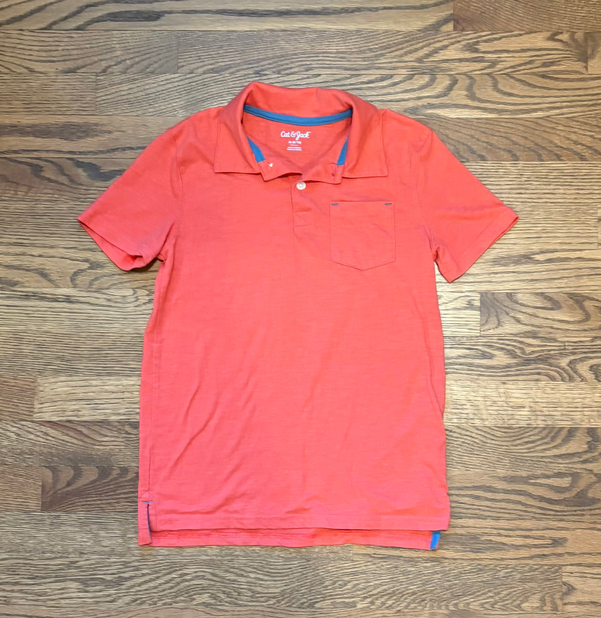 #74 Boys Cat & Jack Orange Polo - M 8-10