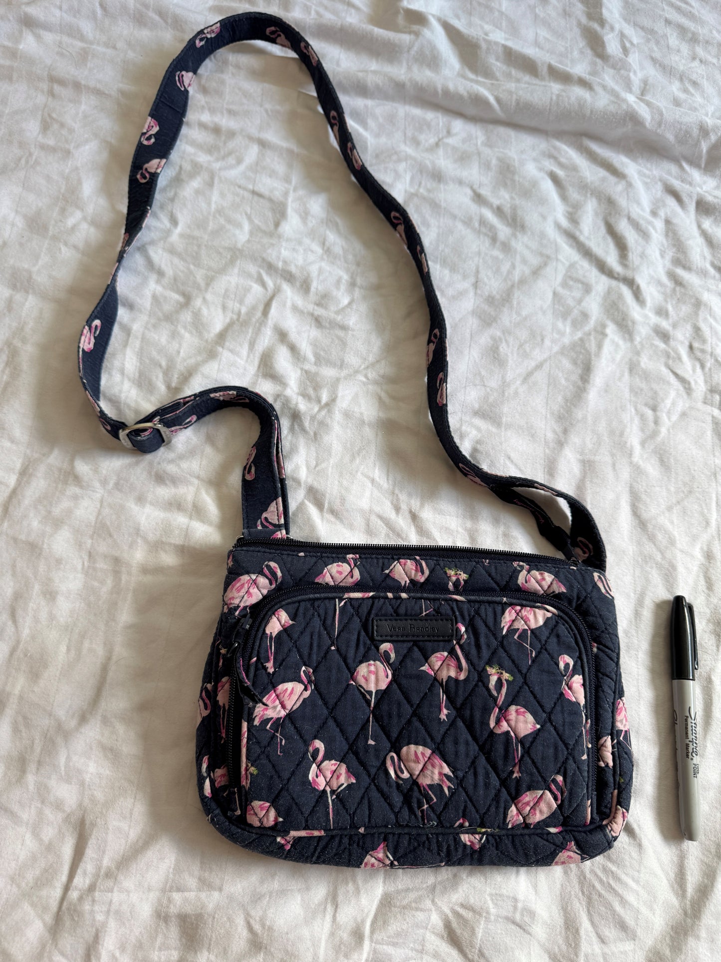 Seller #22 - Vera Bradley Little Hipster purse - RETIRED flamingo pattern - OUC
