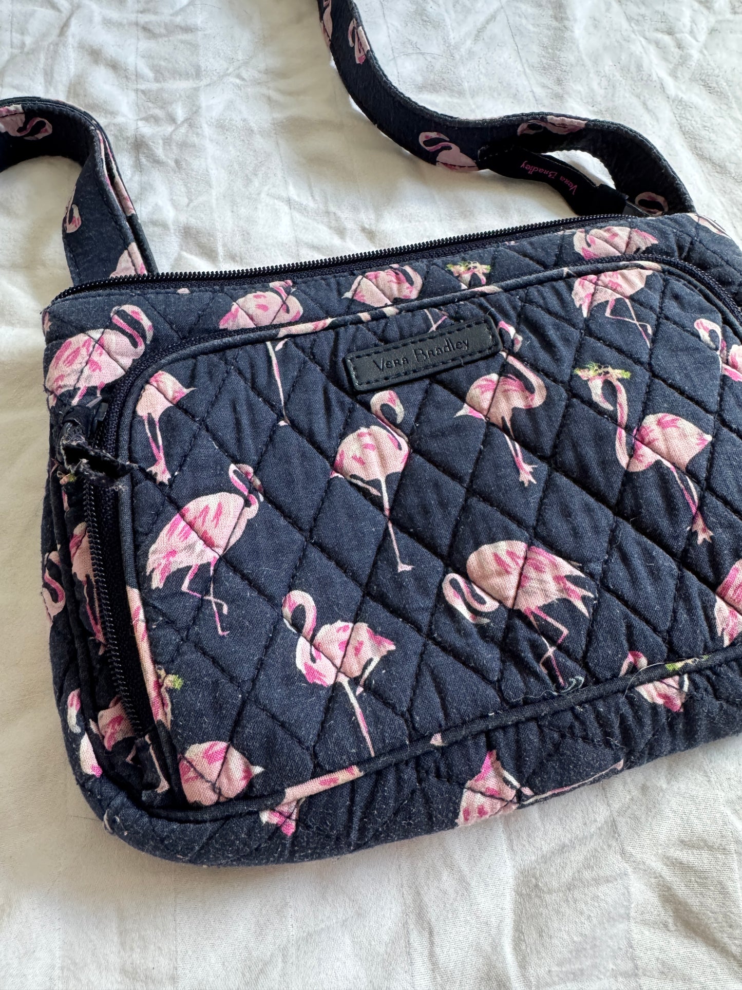 Seller #22 - Vera Bradley Little Hipster purse - RETIRED flamingo pattern - OUC