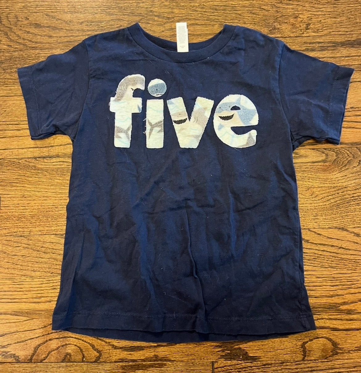 #7 Five Birthday Shark Shirt from Etsy
