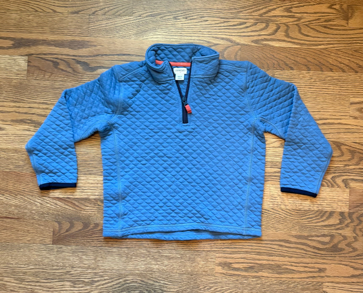 #74 Boys J Crew CrewCuts Quilted Quarter Zip - S (6-7)