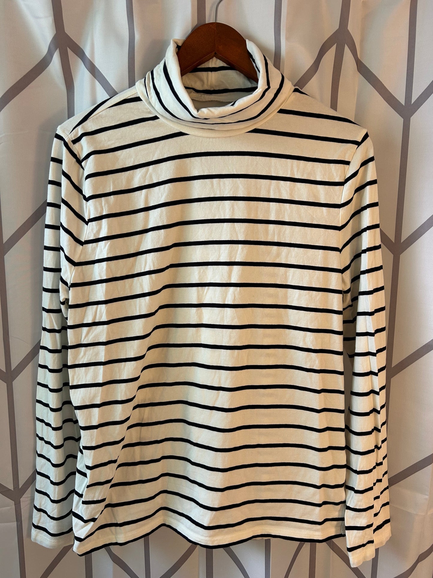 #18 Reduced! Talbots navy white stripe turtleneck women’s size XL