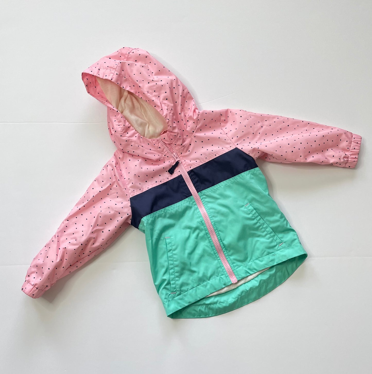 #121 Girls 2T Cat & Jack windbreaker watermelon, VGUC