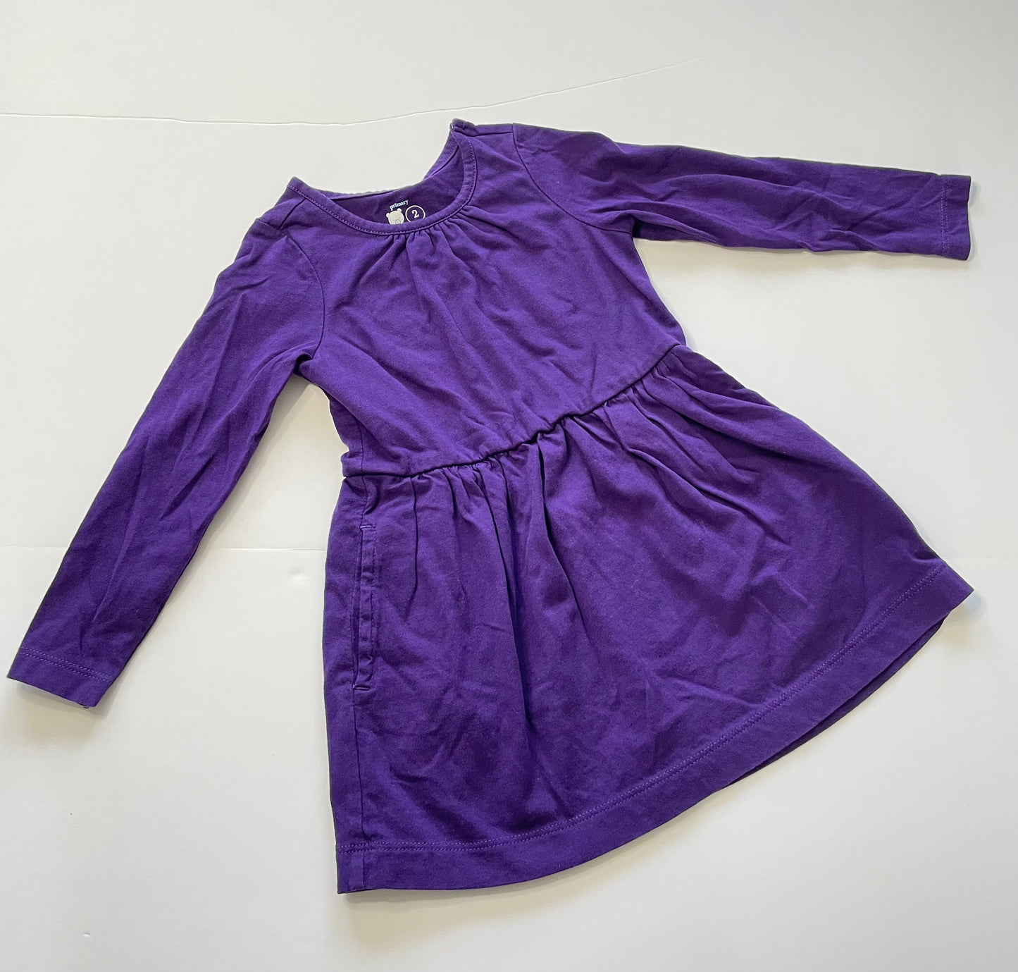 #121 Girls 2T Primary purple dress, EUC