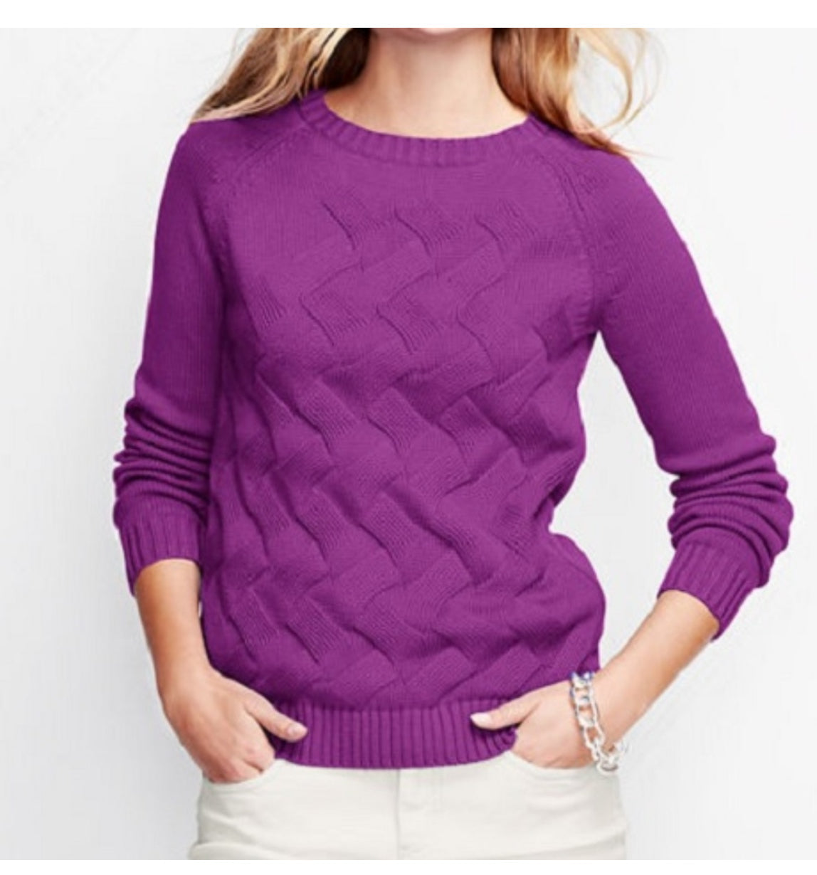 Reduced - Seller #18 Lands End Magenta Sweater Girls 14-16