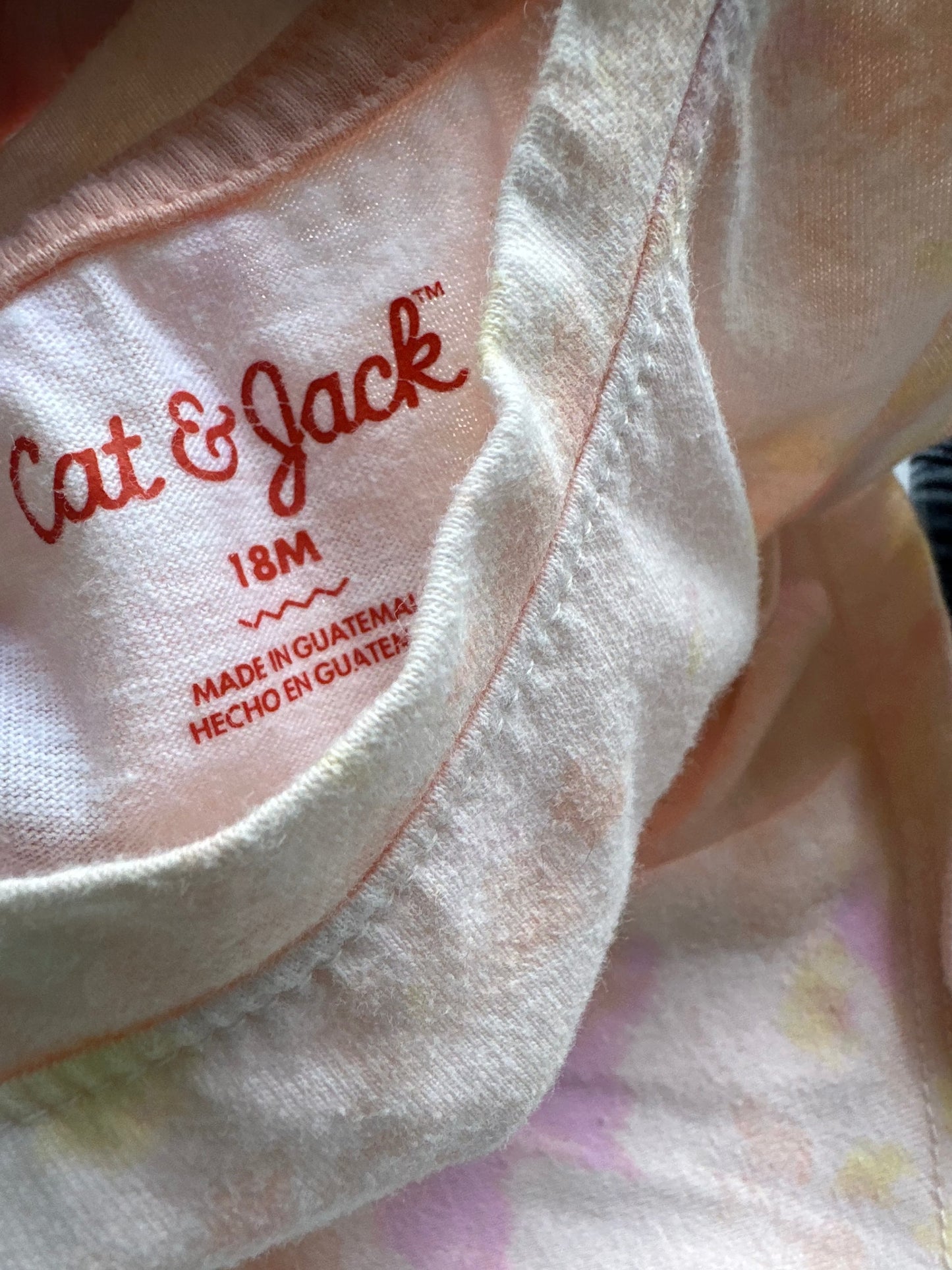 #146 Cat & Jack Tie-dye T-Shirt Denim Shorts Girls 18M